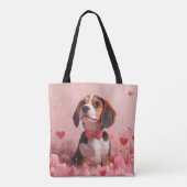 Beagle met Rozen - Valentijnsdag Tote Bag (Achterkant)