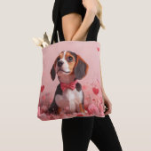 Beagle met Rozen - Valentijnsdag Tote Bag (Dichtbij)