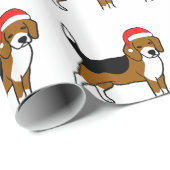 Beagle met Santa hat Cadeaupapier (Rol Hoek)