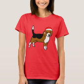 Beagle met Santa hat T-shirt (Voorkant)