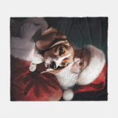 Beagle met Sinterklaas Feestelijke Kerstmis Fleece Deken (Voorkant (Horizontaal))