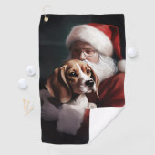 Beagle met Sinterklaas Feestelijke Kerstmis Golfhanddoek (Insitu)