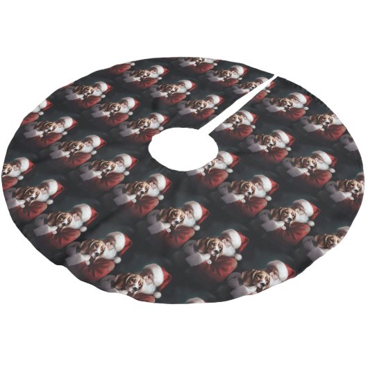 Beagle met Sinterklaas Feestelijke Kerstmis Kerstboom Rok (Gekanteld)