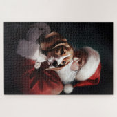 Beagle met Sinterklaas Feestelijke Kerstmis Legpuzzel (Horizontaal)