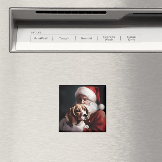 Beagle met Sinterklaas Feestelijke Kerstmis Magneet (Insitu (Vaatwasser))