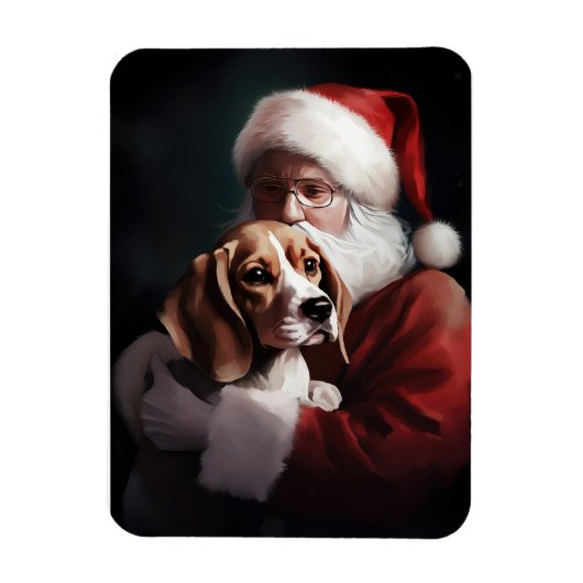 Beagle met Sinterklaas Feestelijke Kerstmis Magneet (Verticaal)