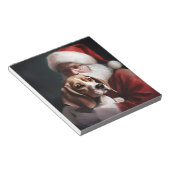 Beagle met Sinterklaas Feestelijke Kerstmis Notitieblok (Schuin)