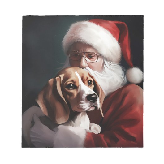 Beagle met Sinterklaas Feestelijke Kerstmis Notitieblok (Voorkant)