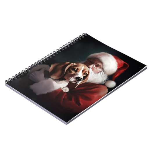 Beagle met Sinterklaas Feestelijke Kerstmis Notitieboek (Linkerzijde)