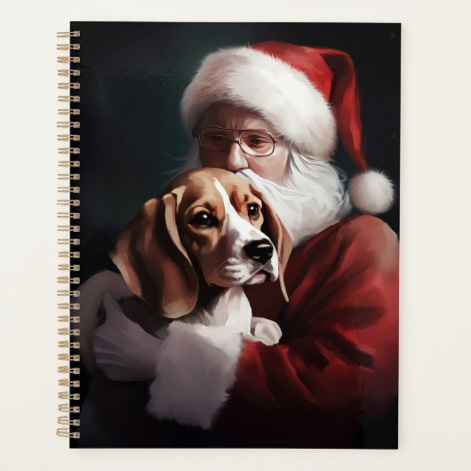 Beagle met Sinterklaas Feestelijke Kerstmis Planner (Voorkant)