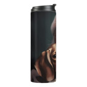 Beagle met Sinterklaas Feestelijke Kerstmis Thermosbeker (Gedraaid links)