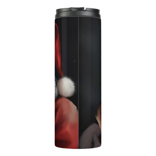 Beagle met Sinterklaas Feestelijke Kerstmis Thermosbeker (Achterkant)