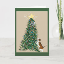 Beagle Met Wasbeer in Kerstboom