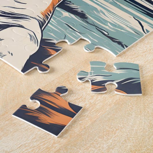 Beagle met zonnebril op een strand legpuzzel (Zijkant)