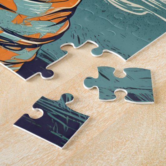 Beagle met zonnebril op een tropisch strand legpuzzel (Zijkant)