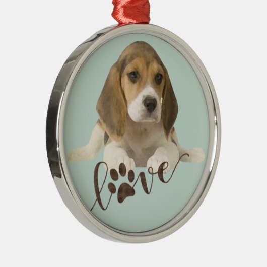 Beagle Metalen Ornament (Rechts)