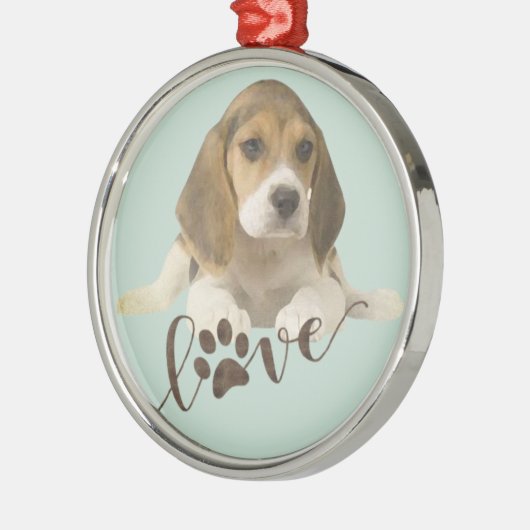 Beagle Metalen Ornament (Links)