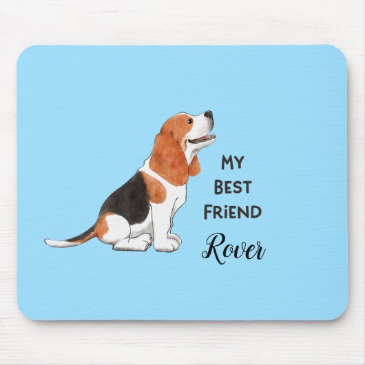 Beagle Mijn beste vriend Aangepaste Dog Naam Muismat (Voorkant)