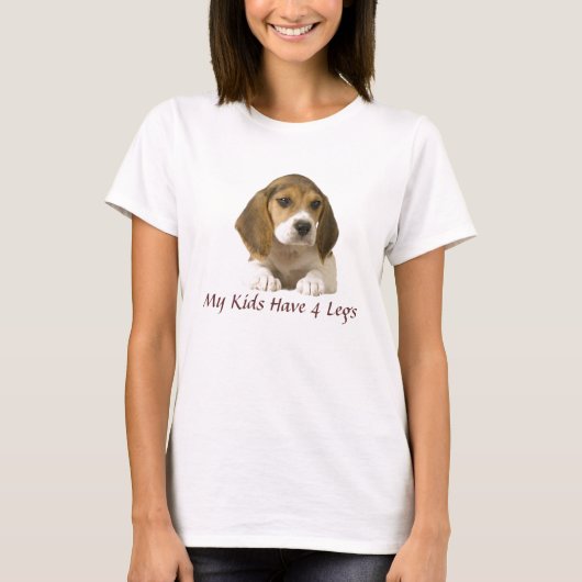 Beagle Mijn Kinderen hebben 4 benen t-shirt (Voorkant)