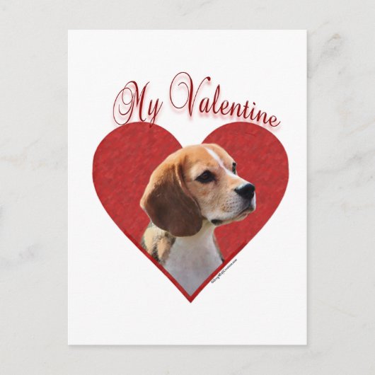 Beagle Mijn Valentijn Feestdagenkaart (Voorkant)