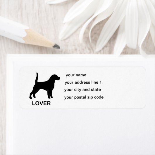 Beagle-minnaar-silhouet Etiket (Insitu)