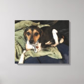 Beagle Mix Hond Low-Poly Digitale Kunst Canvas Afdruk (Voorkant)