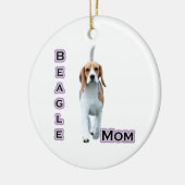 Beagle Moeder 4 - Sleutelhanger Keramisch Ornament (Links)