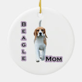 Beagle Moeder 4 - Sleutelhanger Keramisch Ornament (Achterkant)