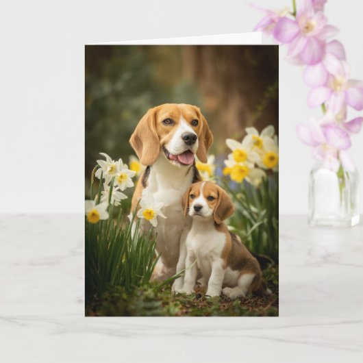 Beagle Moeder Moederdag Liefde Kaart (Orchidee)