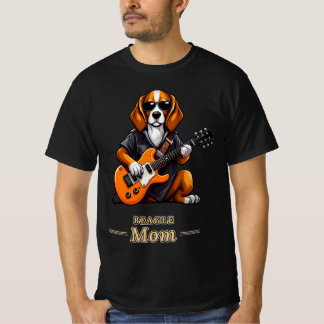 Beagle Moeder Rockster Gitaar Hond Cadeau T-shirt