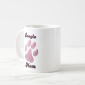 Beagle Moeder Roze Pawprint Koffiemok (Voorkant links)