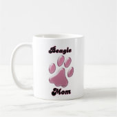 Beagle Moeder Roze Pawprint Koffiemok (Links)