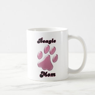 Beagle Moeder Roze Pawprint Koffiemok