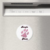 Beagle Moeder Roze Pawprint - Magneet (Insitu (Vaatwasser))
