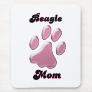 Beagle Moeder Roze Pawprint Muismat