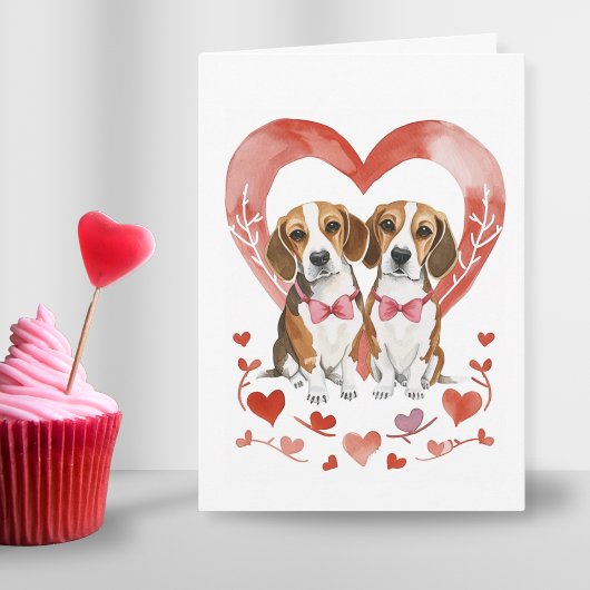 Beagle Moeder Valentijnsdag Hond Liefde Hart  Feestdagen Kaart