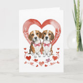 Beagle Moeder Valentijnsdag Hond Liefde Hart  Feestdagen Kaart (Voorkant)