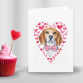Beagle Moeder Valentijnsdag Hond Liefde Hart Roze Feestdagen Kaart