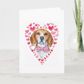 Beagle Moeder Valentijnsdag Hond Liefde Hart Roze  Feestdagen Kaart (Voorkant)