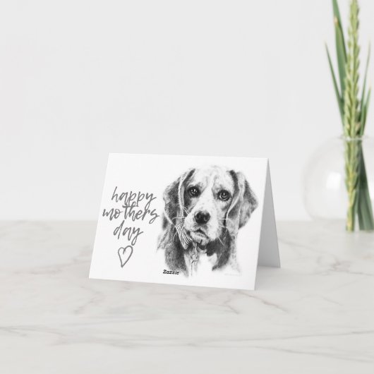 Beagle Moederdag Kaart (Achterkant)