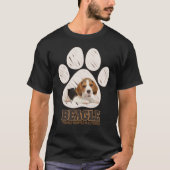 Beagle, moeite verpakt in schattigheid t-shirt (Voorkant)