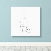 Beagle mok – met de hand getekende inkt hond  canvas afdruk (Insitu (Houten vloer))
