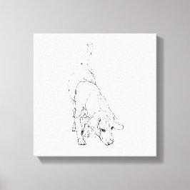 Beagle mok – met de hand getekende inkt hond canvas afdruk