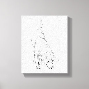 Beagle mok – met de hand getekende inkt hond canvas afdruk