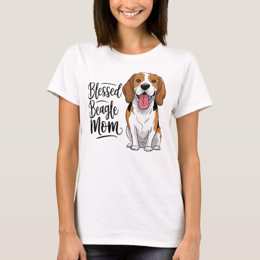 Beagle Mom Life T-shirt - Schattige Dog Mom Gift (Voorkant)