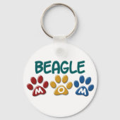 BEAGLE MOM Paw Print Sleutelhanger (Voorkant)