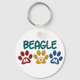 BEAGLE MOM Paw Print Sleutelhanger