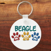 BEAGLE MOM Paw Print Sleutelhanger (Voorkant)