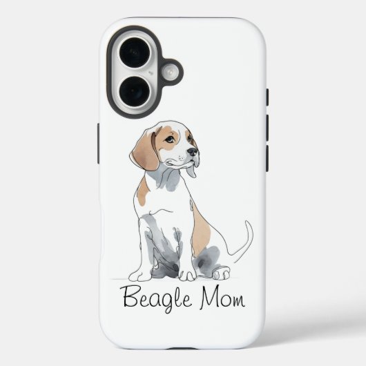 Beagle Mom Premium iPhone 16 Hoesje (Achterkant)