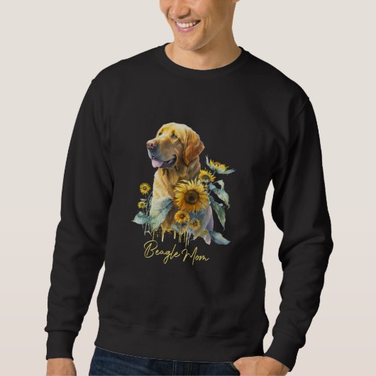 Beagle Mom Sunflower With Dog Paw Mother s Day Trui (Voorkant)